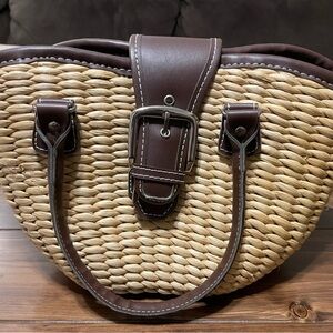 Brown Woven Tote Bag